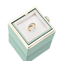 Rozenbox met Zilveren Ring en Echte Roos