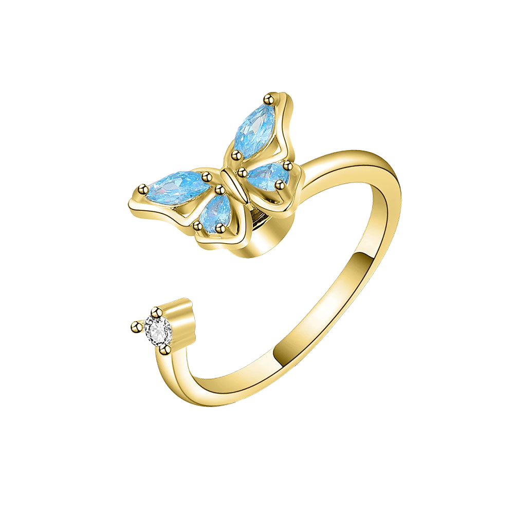 Blauwe Vlinder Fidget Ring