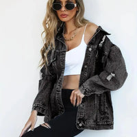 Oversized gevoerd dames jeansjack – Talia