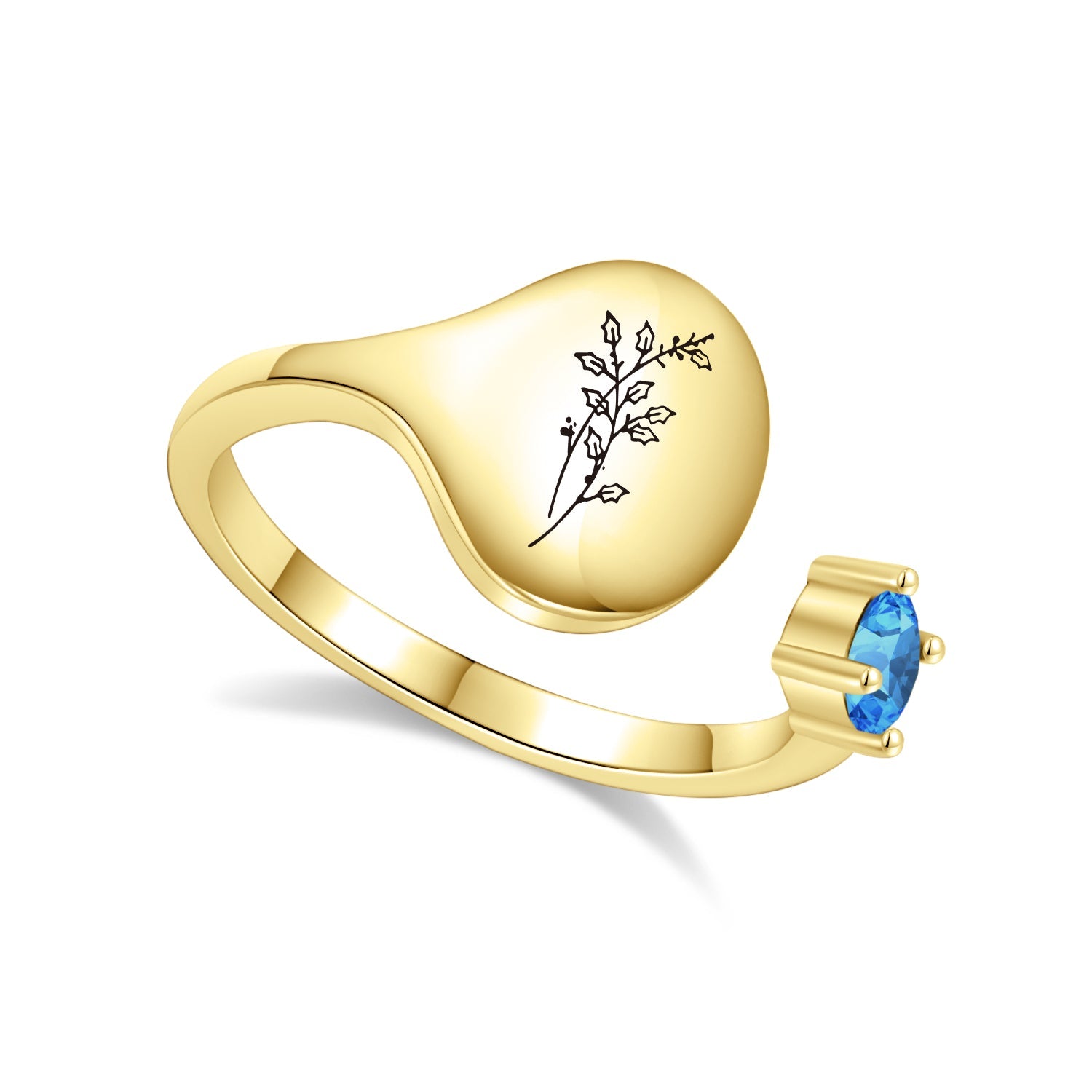 Ring met Geboortebloem en Geboortesteen