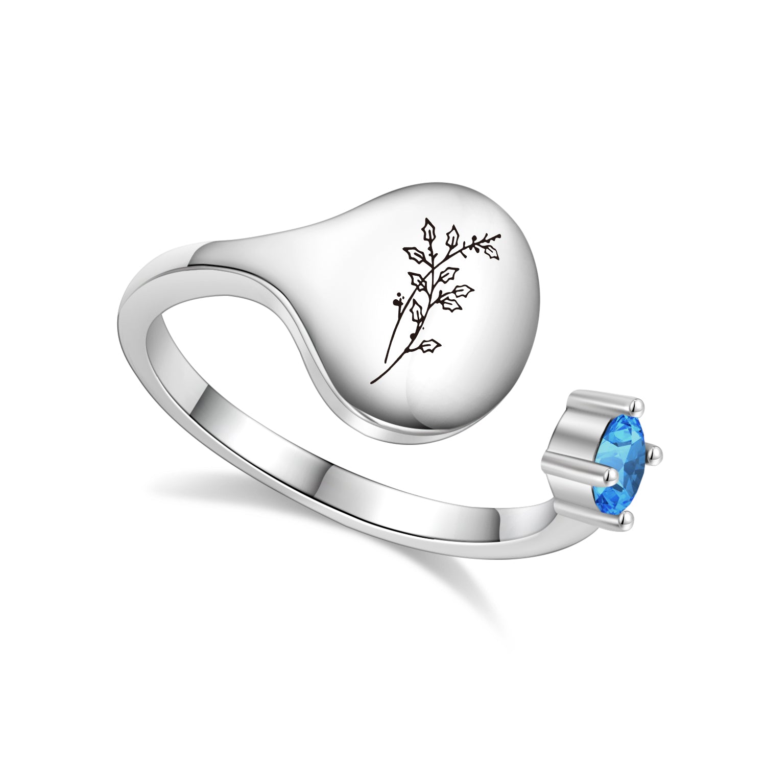 Ring met Geboortebloem en Geboortesteen