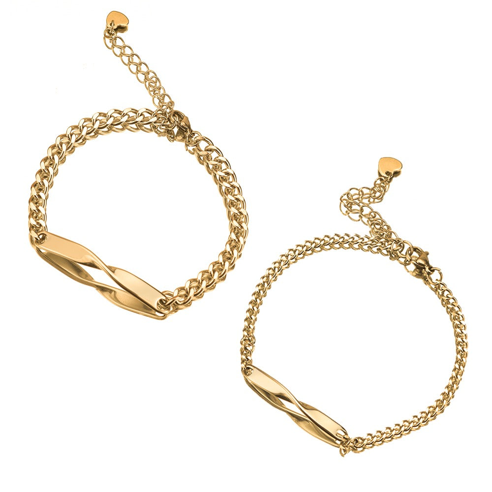 Infinity Armbanden Set met Gravering