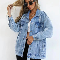 Oversized gevoerd dames jeansjack – Talia