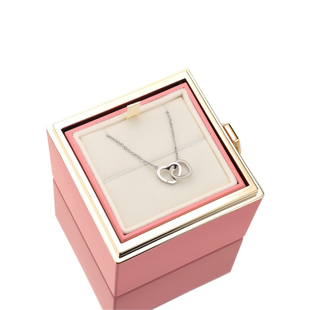 Rozenbox Cadeauset met Gegraveerde Ketting