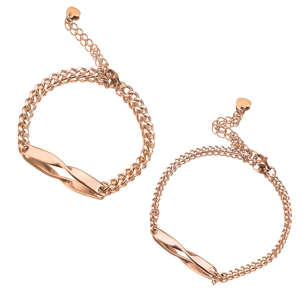 Infinity Armbanden Set met Gravering