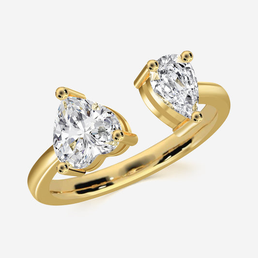 Innige Duo Ring met Zirkonia