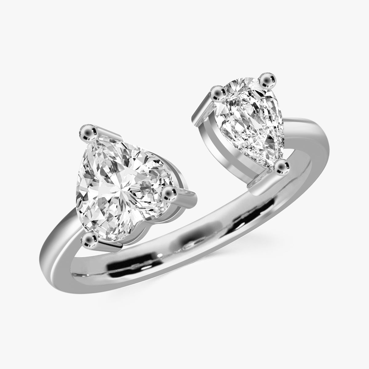 Innige Duo Ring met Zirkonia
