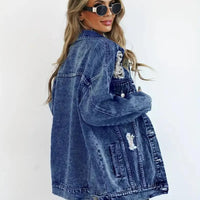 Oversized gevoerd dames jeansjack – Talia