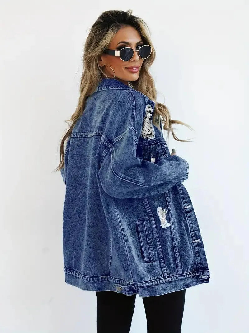 Oversized gevoerd dames jeansjack – Talia