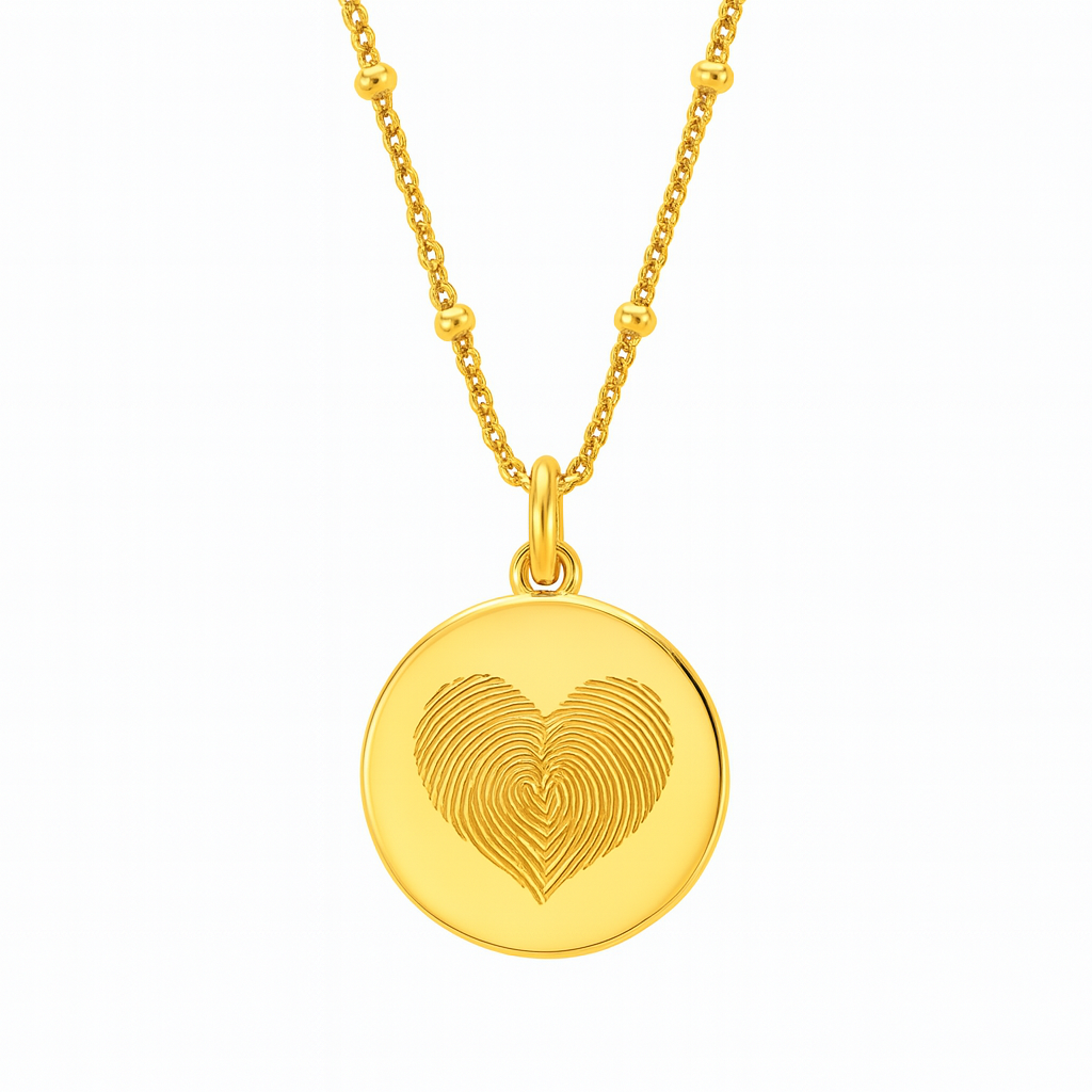Hart Ketting met Twee Vingerafdrukken