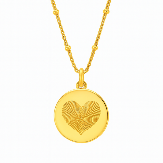 Hart Ketting met Twee Vingerafdrukken