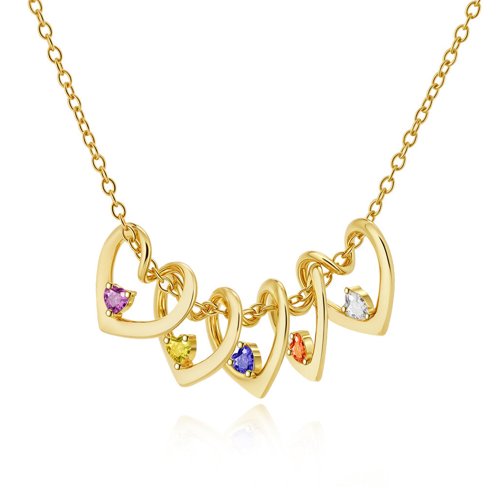 Ketting met Hartjes en Geboortestenen