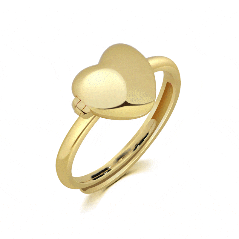 Hart Medaillon Ring met Foto