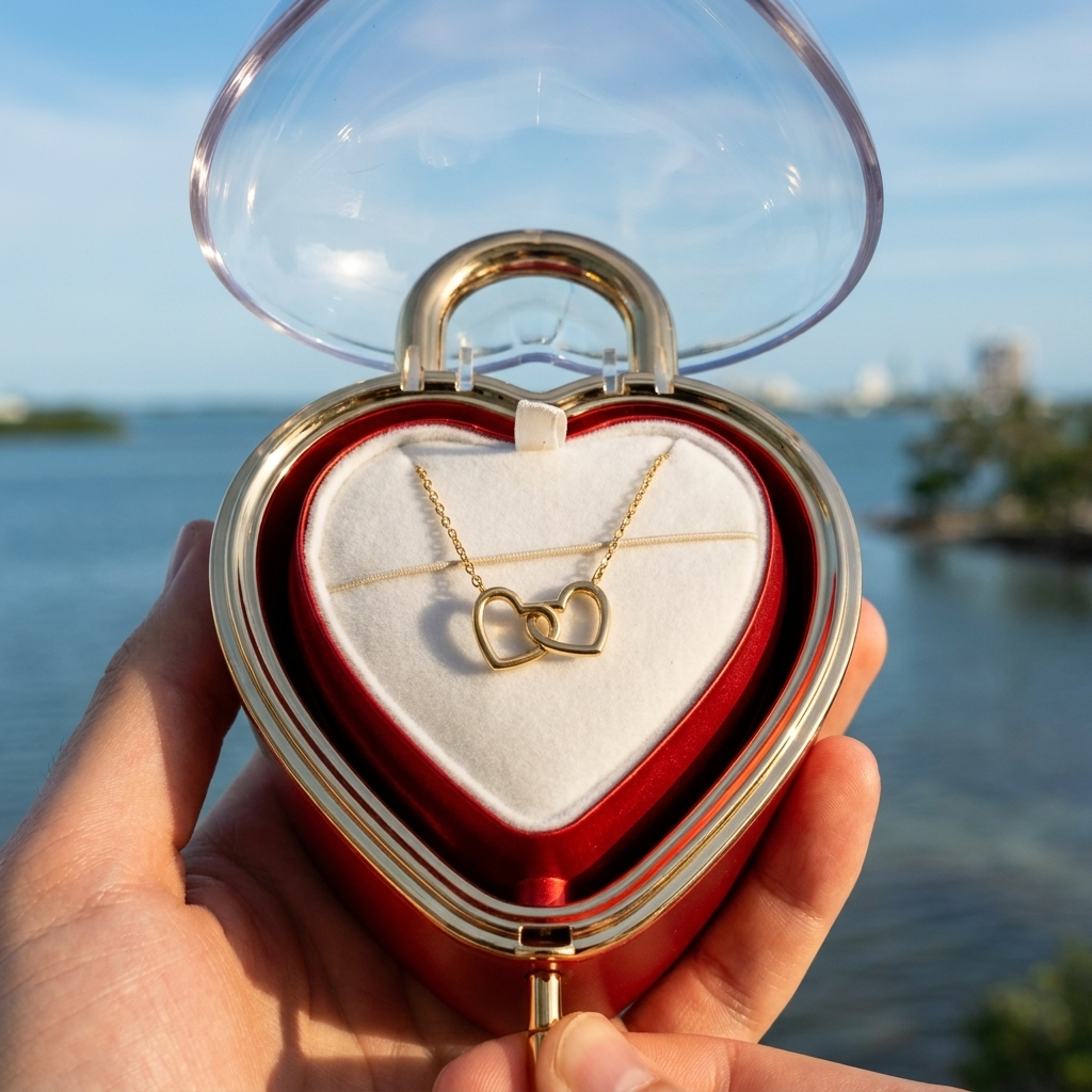 Eeuwige Roos Box met Gegraveerde Ketting