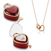 Eeuwige Roos Box met Gegraveerde Ketting