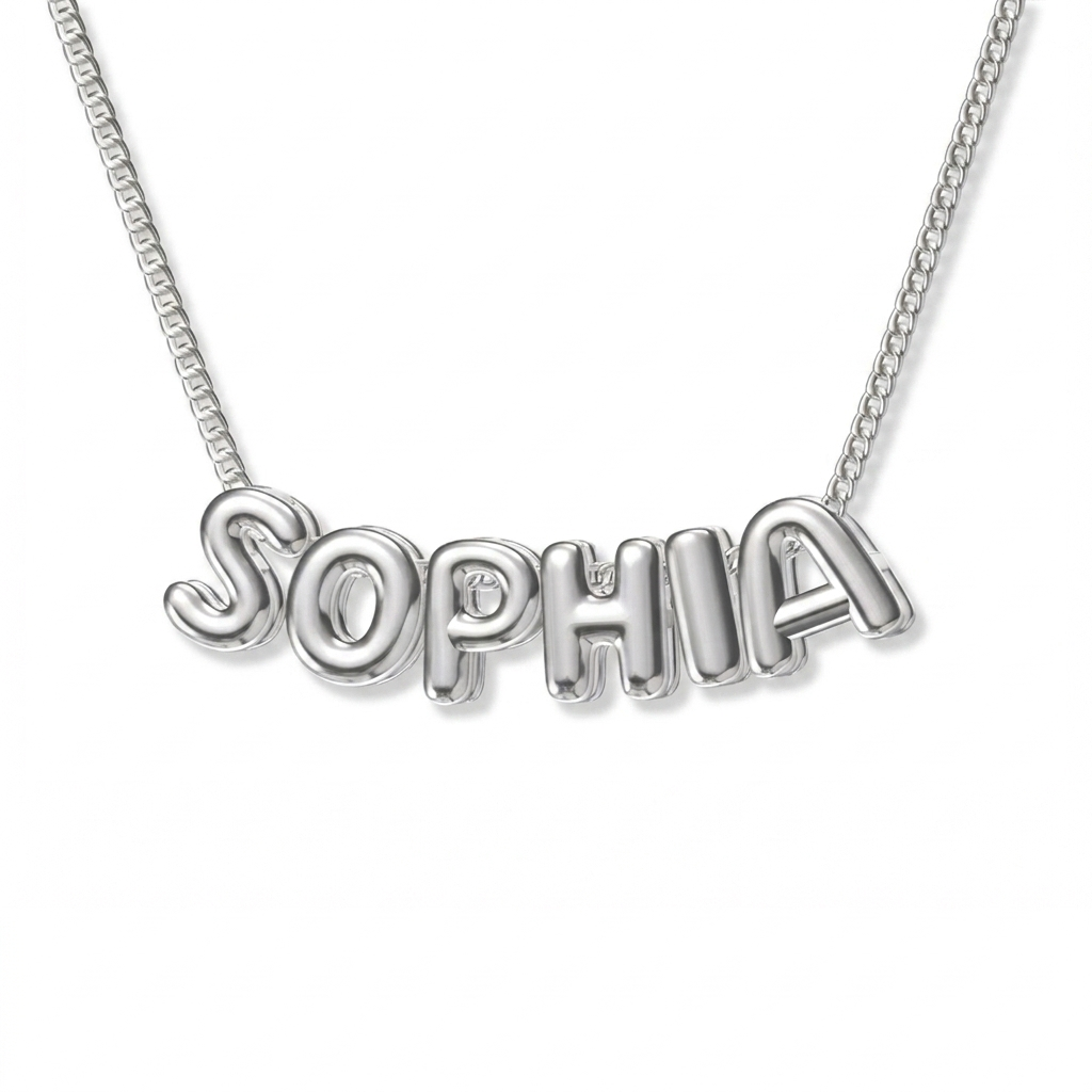 Ketting met Eigen Naam in Bubbelletters