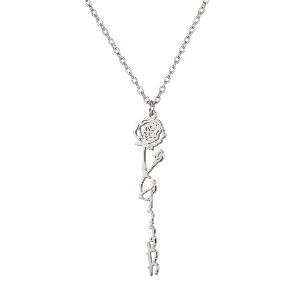 Naamketting met Geboortebloem