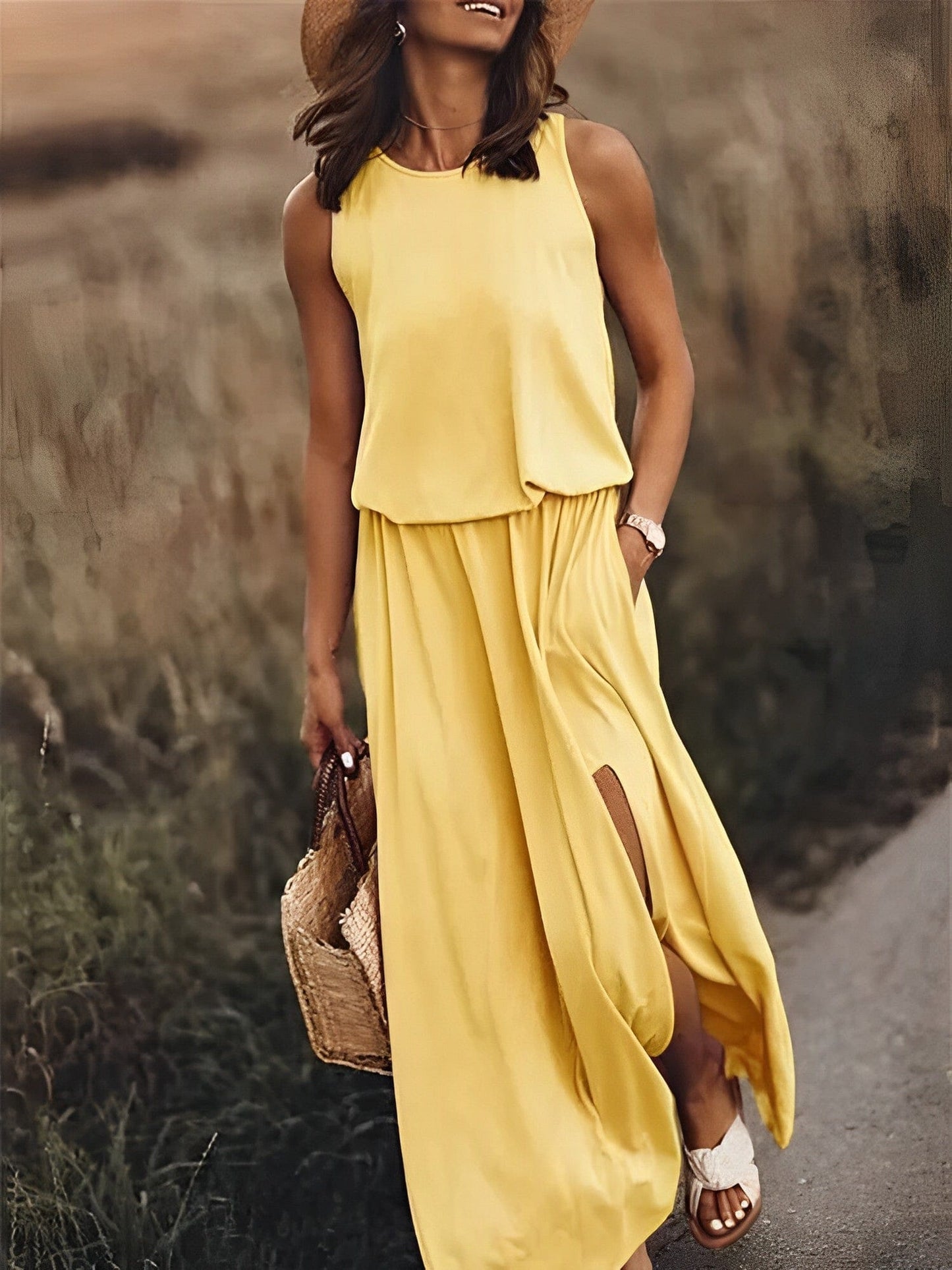 Mouwloze maxi zomerjurk – Sophie