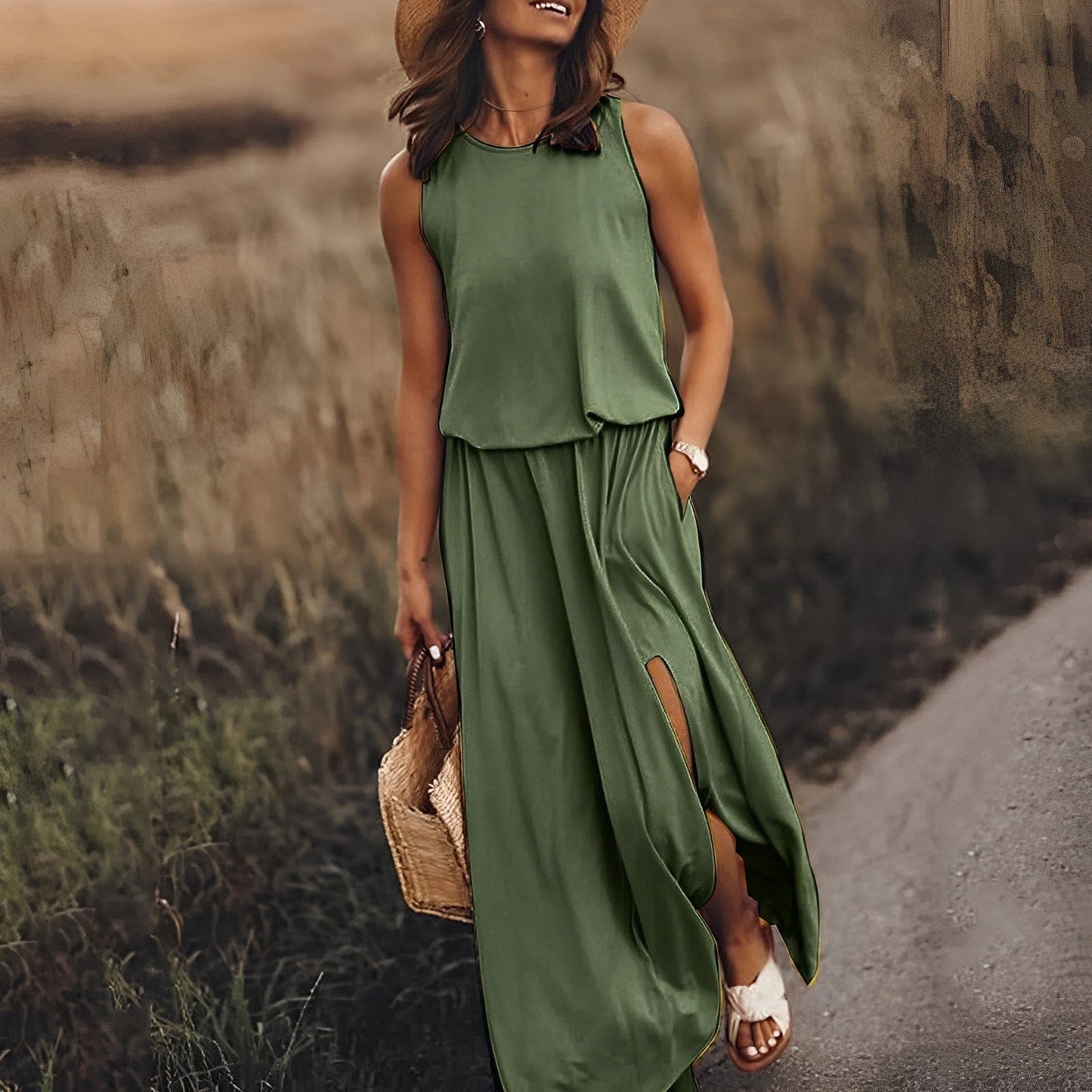 Mouwloze maxi zomerjurk – Sophie