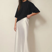 Satijnen rok met hoge taille – Leona