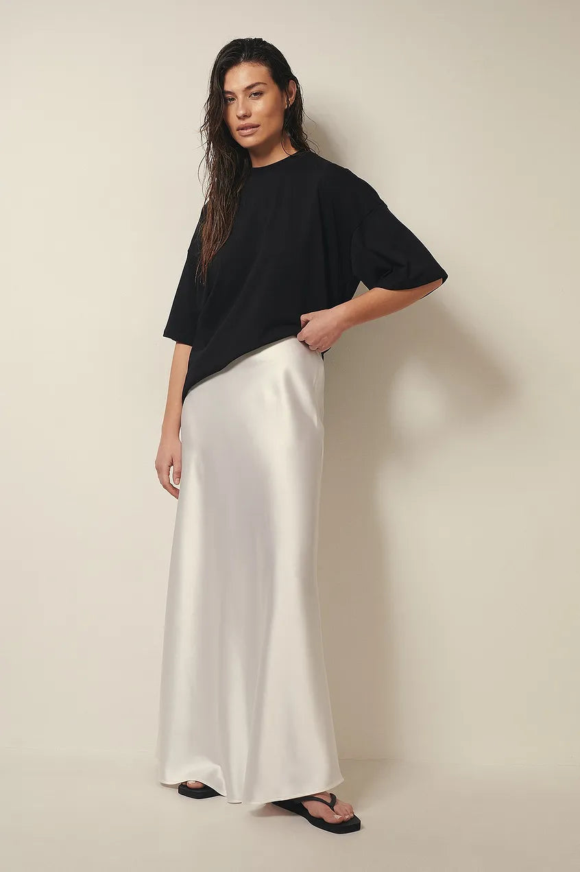Satijnen rok met hoge taille – Leona