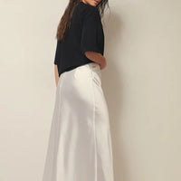 Satijnen rok met hoge taille – Leona
