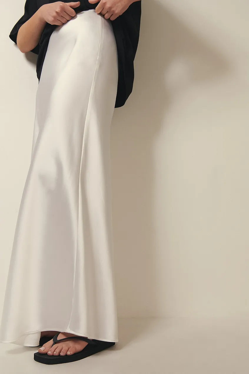 Satijnen rok met hoge taille – Leona