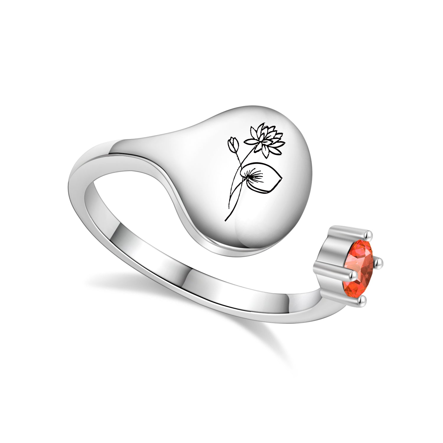 Ring met Geboortebloem en Geboortesteen