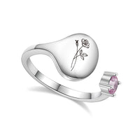 Ring met Geboortebloem en Geboortesteen