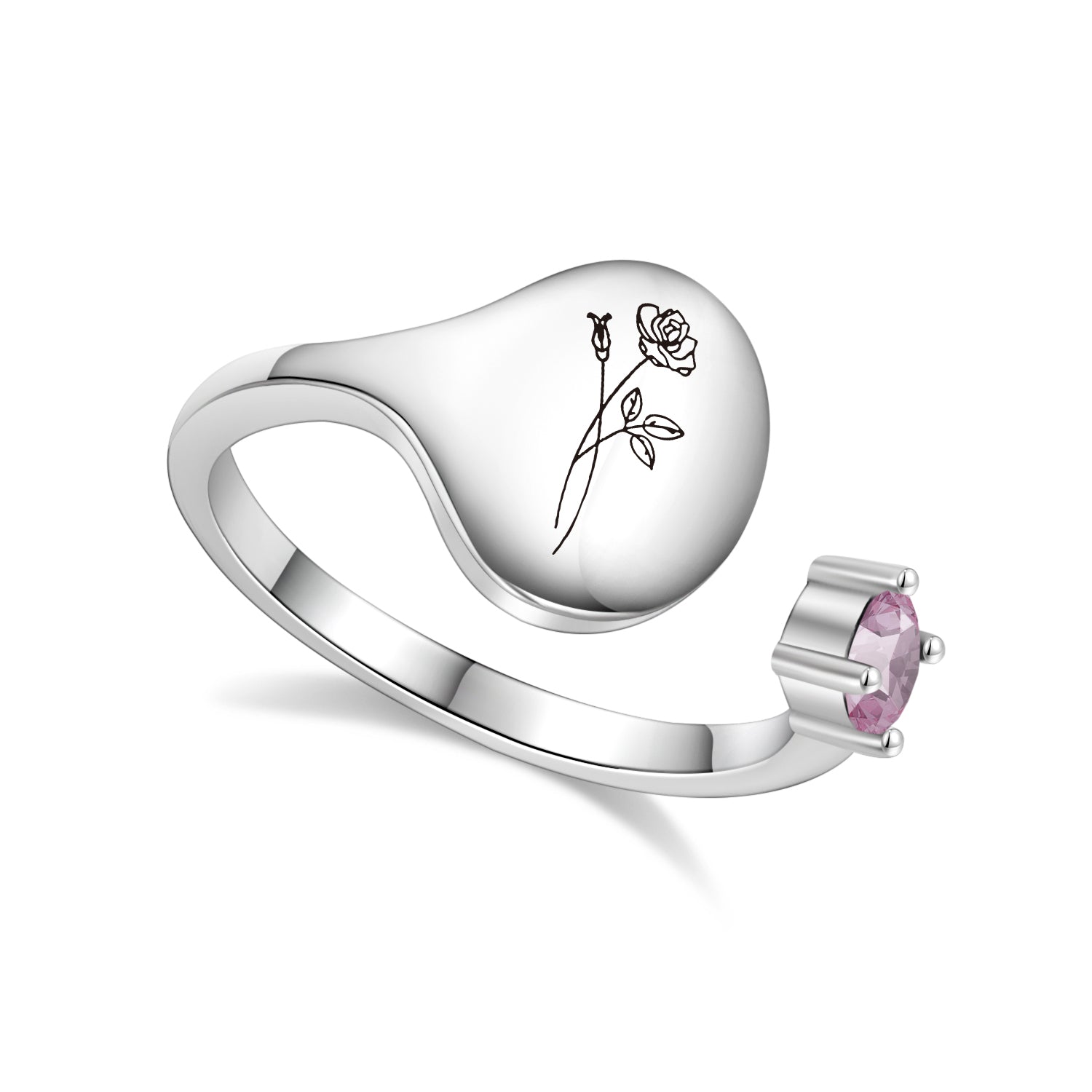 Ring met Geboortebloem en Geboortesteen