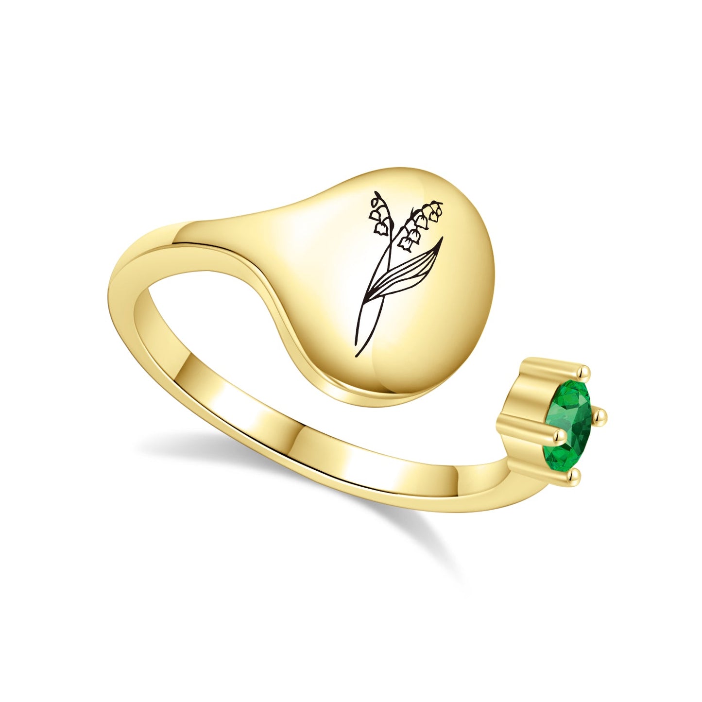 Ring met Geboortebloem en Geboortesteen
