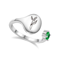 Ring met Geboortebloem en Geboortesteen