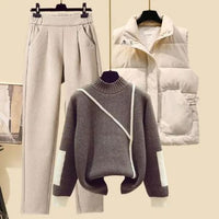 3-delige herfstset met broek, bodywarmer en trui – Amira