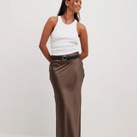 Satijnen rok met hoge taille – Leona