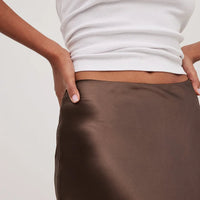 Satijnen rok met hoge taille – Leona