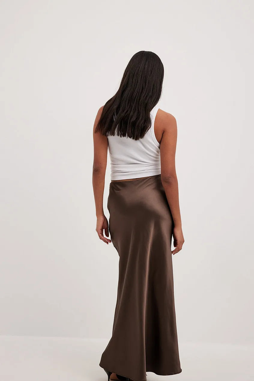 Satijnen rok met hoge taille – Leona