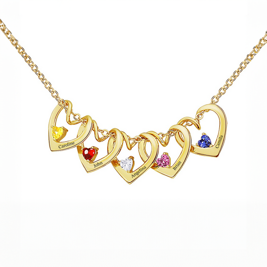 Ketting met Hartjes en Geboortestenen