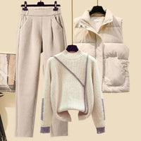 3-delige herfstset met broek, bodywarmer en trui – Amira