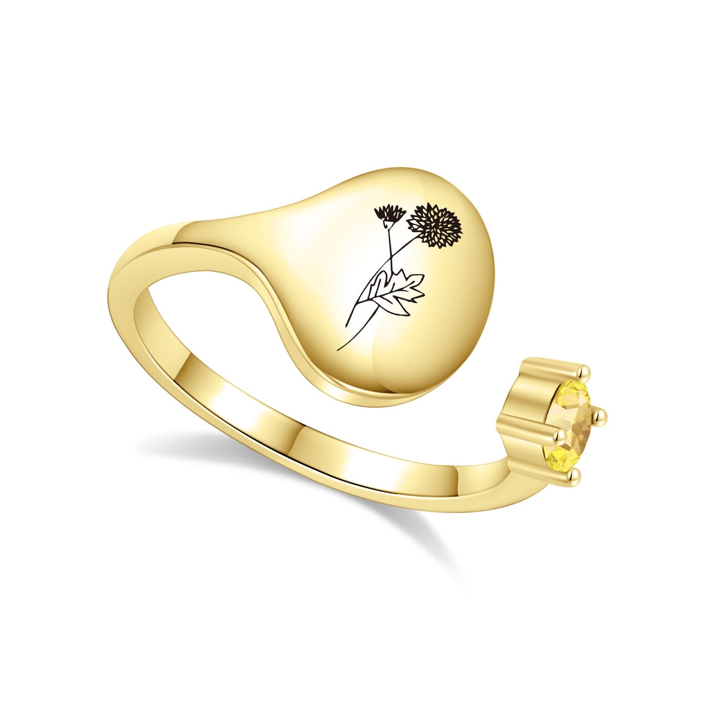 Ring met Geboortebloem en Geboortesteen