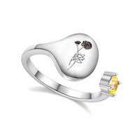 Ring met Geboortebloem en Geboortesteen