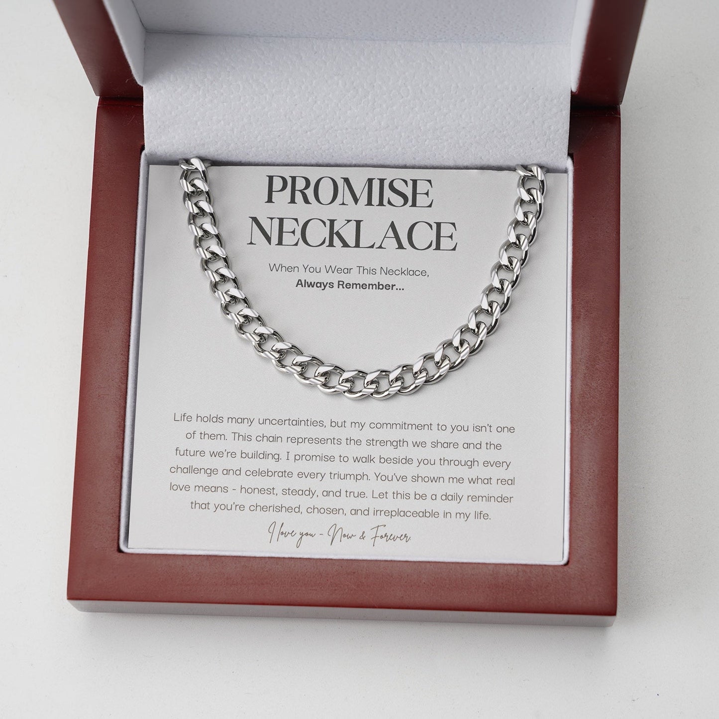 Belofteketting van Sterling Zilver