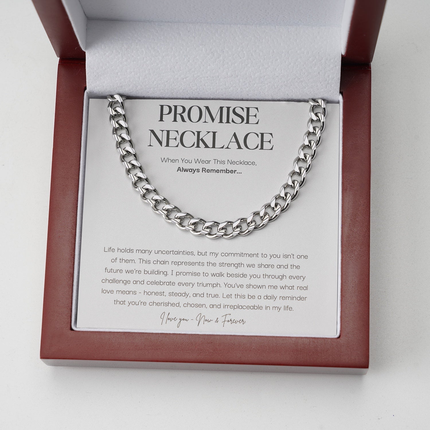 Belofteketting van Sterling Zilver