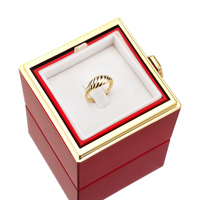Rozenbox met Zilveren Ring en Echte Roos