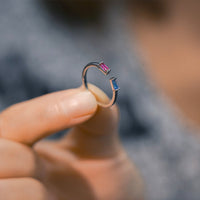 Duo Geboortesteen Ring