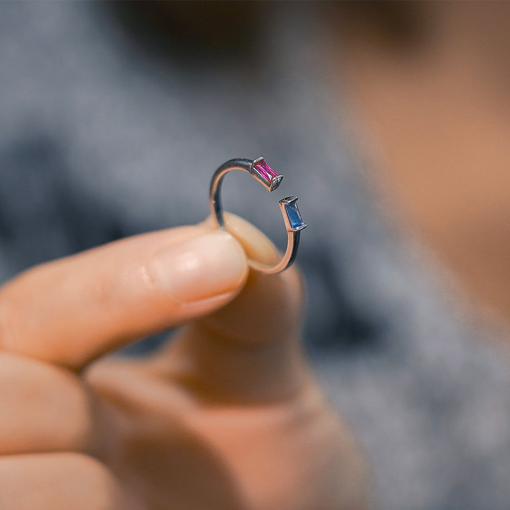 Duo Geboortesteen Ring