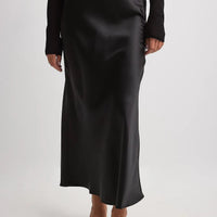 Satijnen rok met hoge taille – Leona