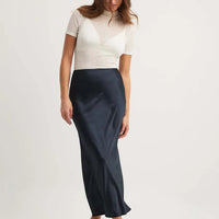 Satijnen rok met hoge taille – Leona
