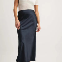 Satijnen rok met hoge taille – Leona