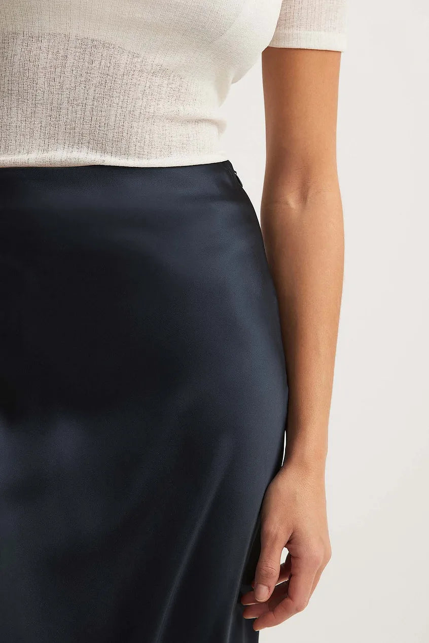 Satijnen rok met hoge taille – Leona