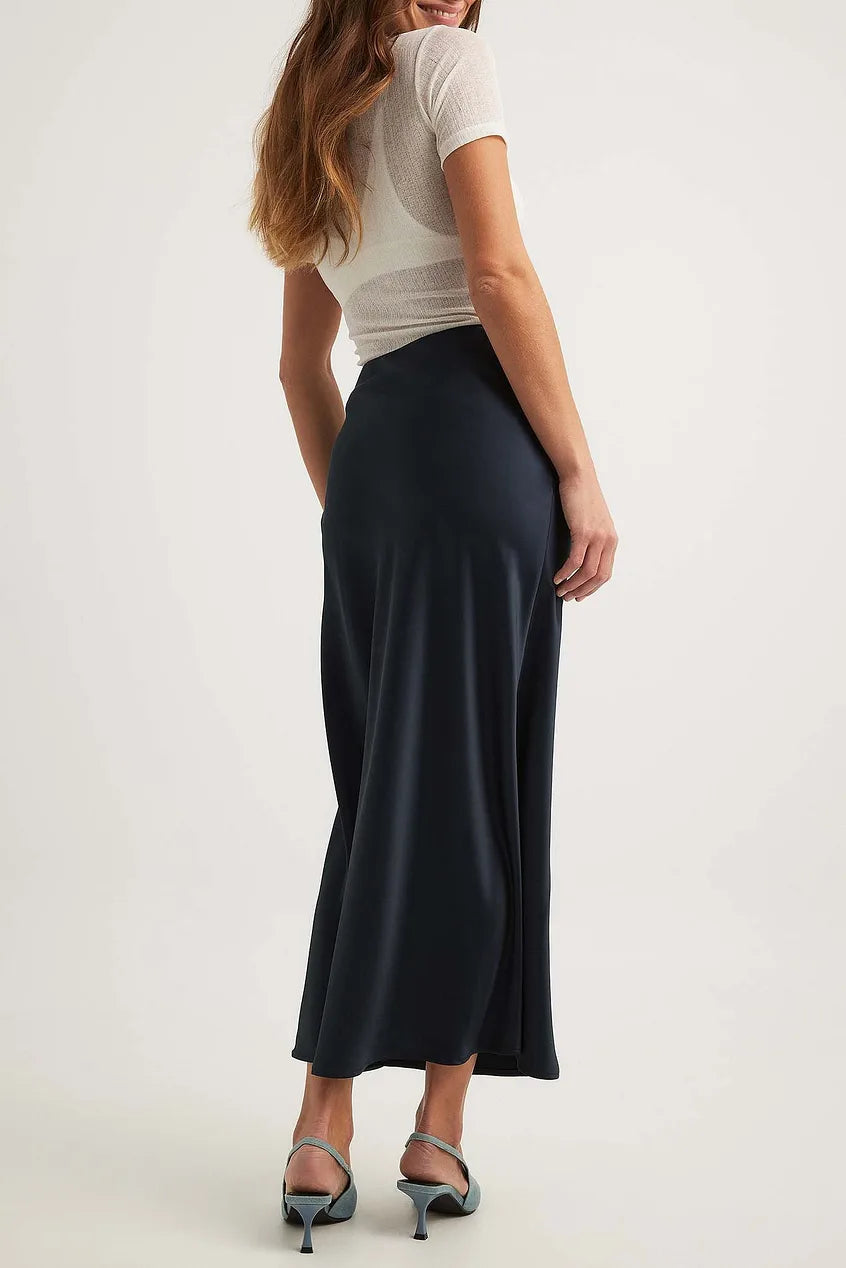 Satijnen rok met hoge taille – Leona
